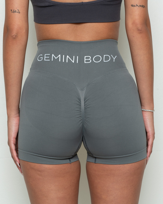 Charcoal Grey Seamless Scrunch Bum Shorts