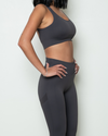 Gunmetal Grey Ribbed Seamless Bra