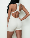 Vivid White Seamless Romper Jumpsuit