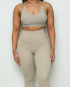 Stone Taupe Seamless Sports Bra