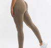 Mocha Ribbed Seamless Scrunch Bum Leggings